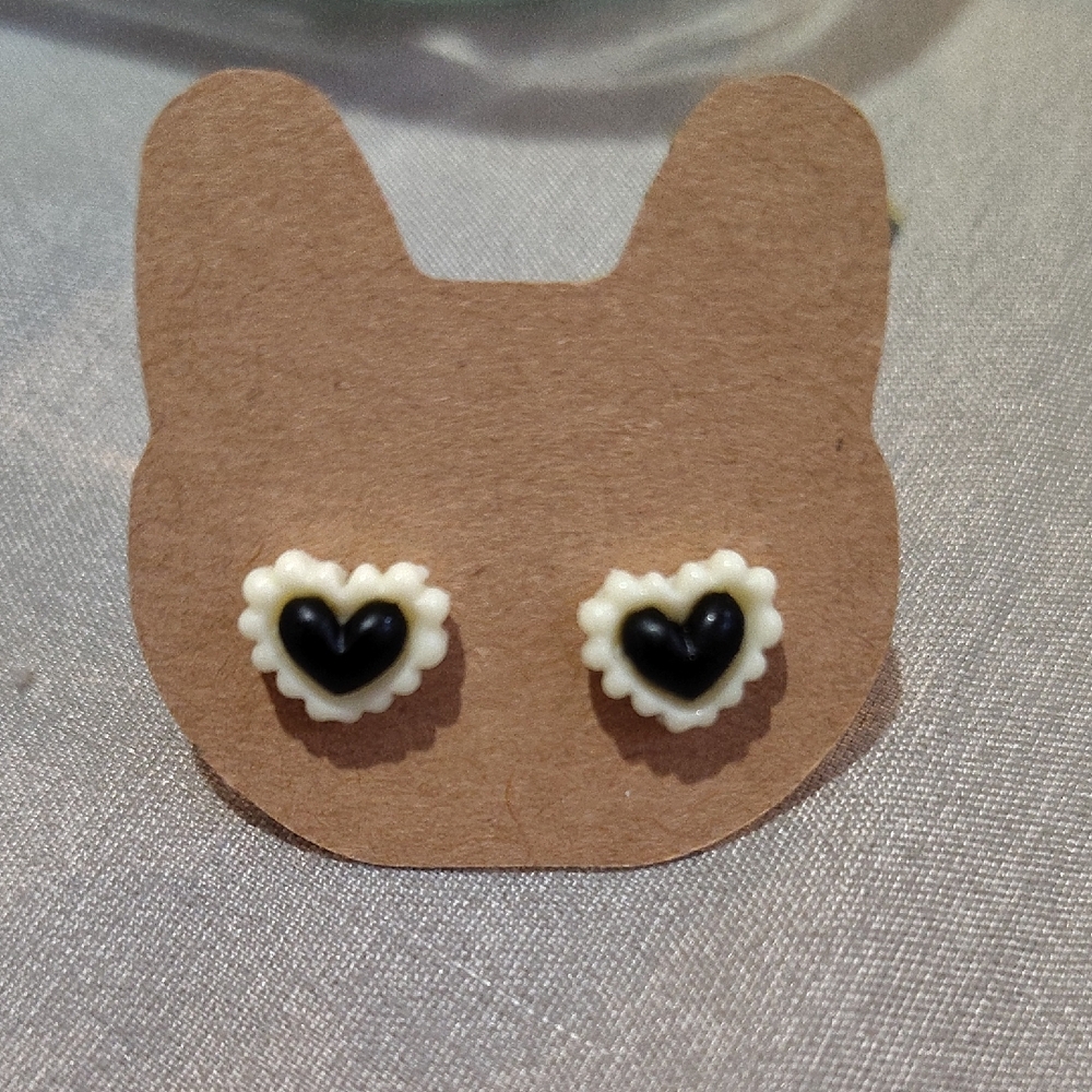 Heart Shaped Handmade Stud Earrings